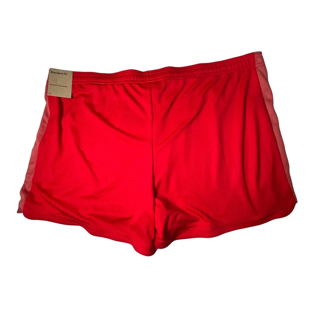 Nike Dri-FIT Mens Red Mesh Panel Athletic Running Training Shorts XL New